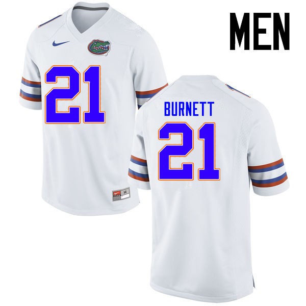 Florida Gators Men #21 McArthur Burnett College Football Jerseys White